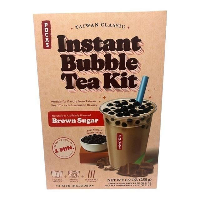 Pocas Instant BUBBLE Boba Tea Kit Taiwan Classic 5 Kits ( Family Pack)