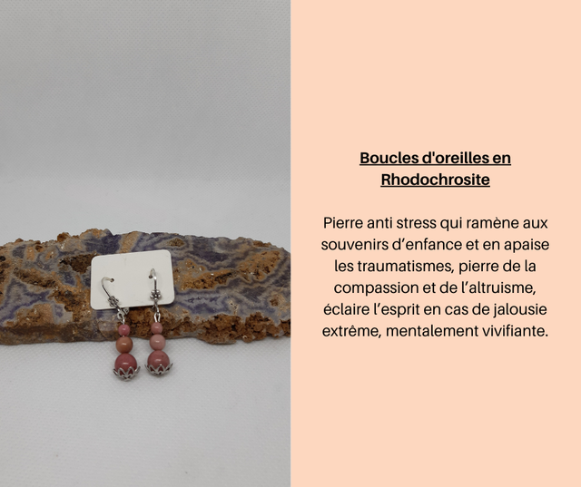 117- Boucles d'Oreilles en Rhodochrosite