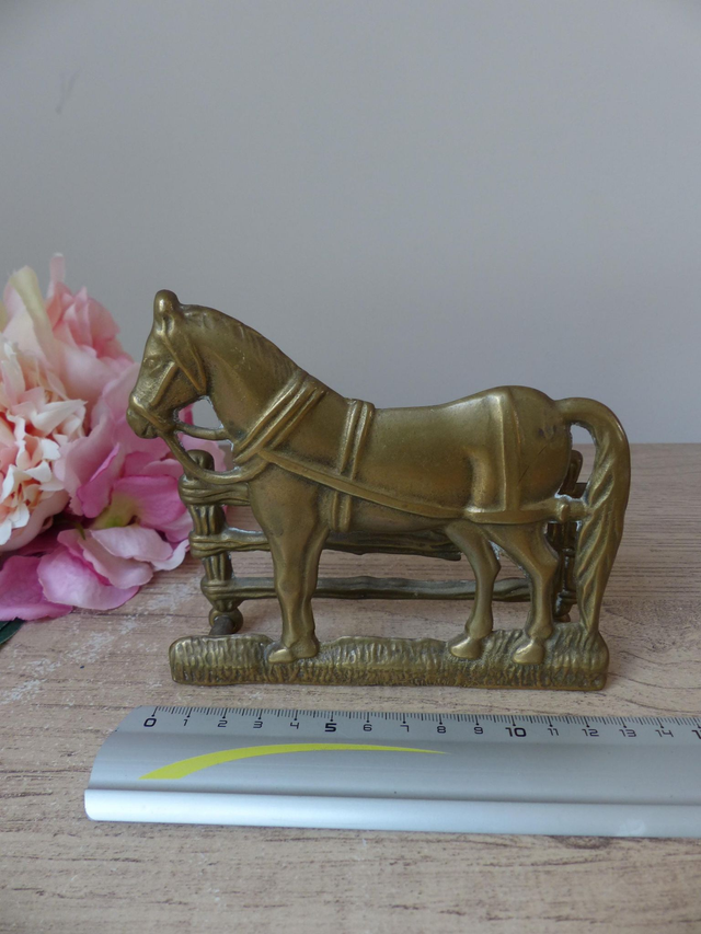 Porte lettres cheval en laiton décoration de bureau, porte courrier forme cheval, cadeau pour lui, rangement organisation de bureau