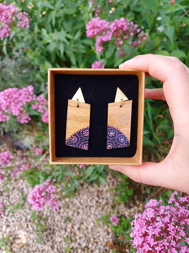 "Woody" - Boucles d'oreilles chutes de bois 