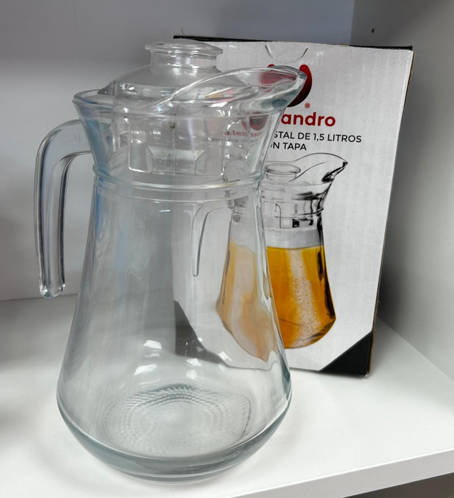 Caraffa in vetro con coperchio,1,5 lt