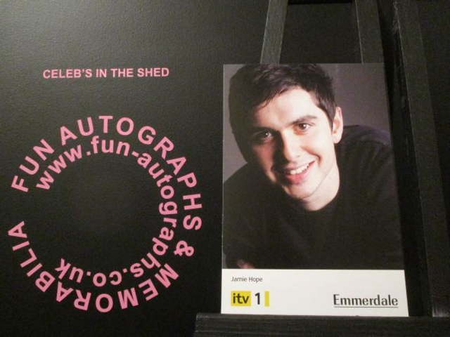 Alex Carter (Jamie Hope) Original Emmerdale Yellow &amp; Black Itv1 Logo Cast Card