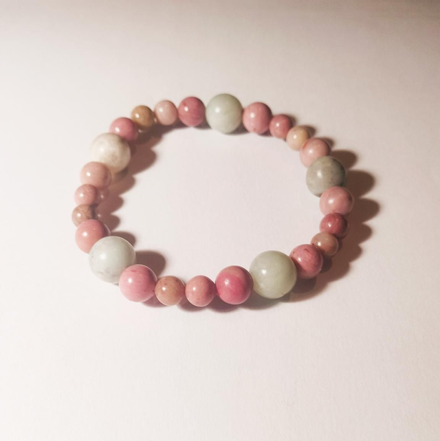 Rodokrosiitti ja Amatsoniitti rannekoru 