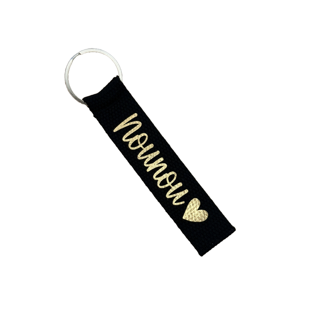 Porte Clé Noir et Doré Nounou