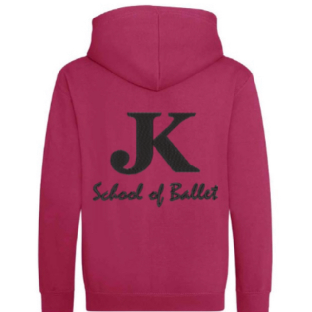 Personalised Magenta Kids Ballet Zip-Up School Hoodie