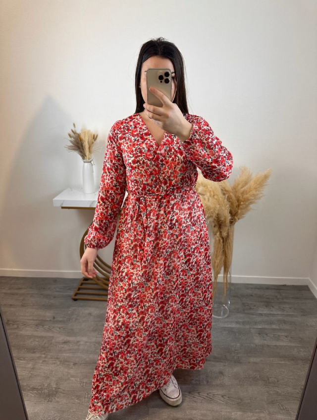 Robe longue rouge