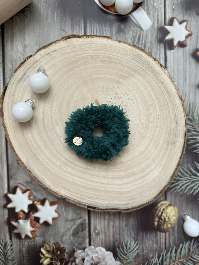 Chouchou en Fourrure douce Vert