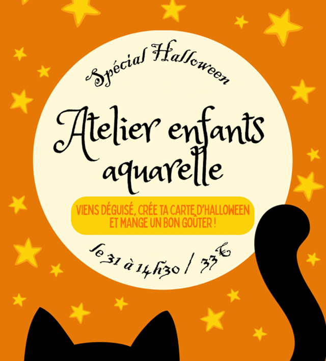 Atelier aquarelle Halloween du 31 octobre / Plume de souris