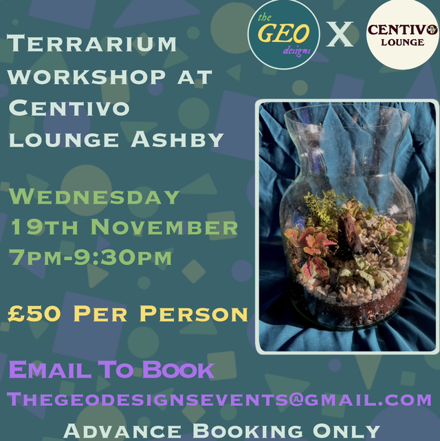 19th November Terrarium Workshop At Centivo Lounge Ashby