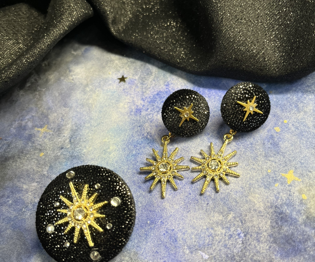 Mini Sidonie noir paillette breloque étoile