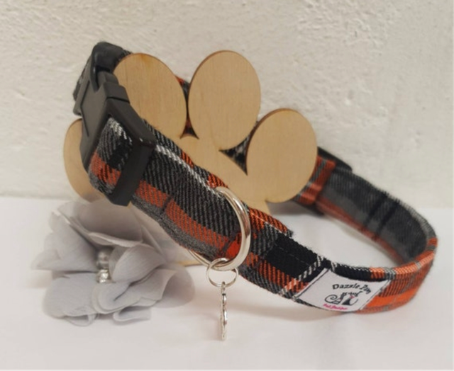 Orange Tartan Collar  