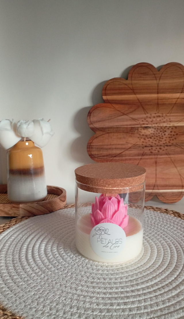 Bougie Lotus rose 
