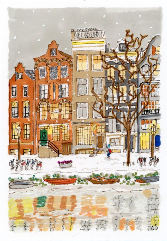 Amsterdam sous la neige