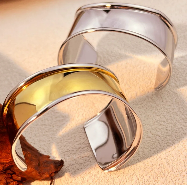 Stainless Steel Wide Curves Cuff