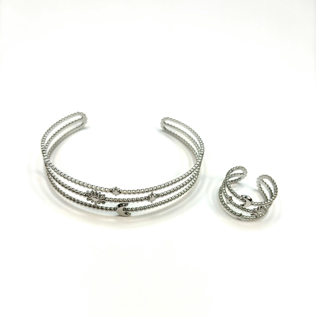 Ensemble Bracelet et Bague Argenté 