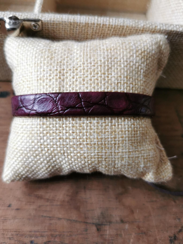 Bracelet cuir bordeaux