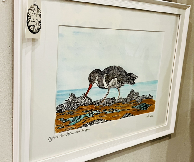 Oystercatcher Mixed Media framed 