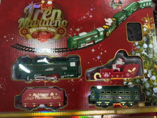 Comboio de Natal Elétrico com Pista em Oito