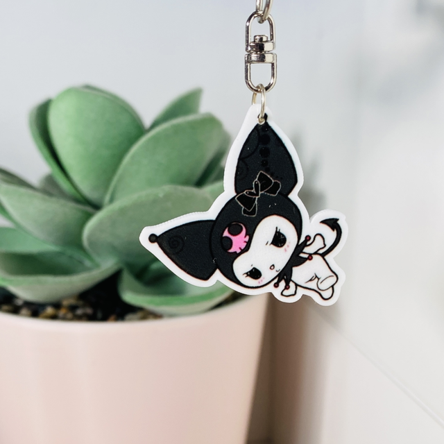 Porte-clés Plat Kuromi Goth