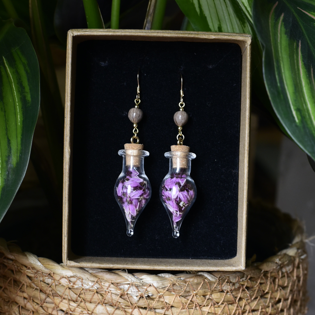 boucles d’oreilles fioles bruyère