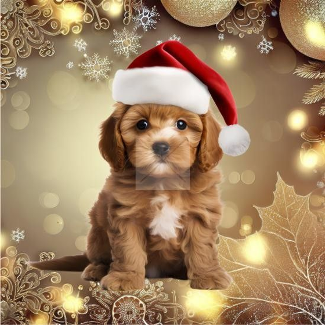 Panneau Chien en Microfibres  - 40x40cm