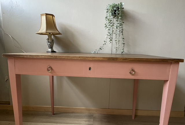 Console rose aurore et bois 