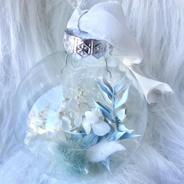 Boule de Noël fleurs séchées sans personnalisation 