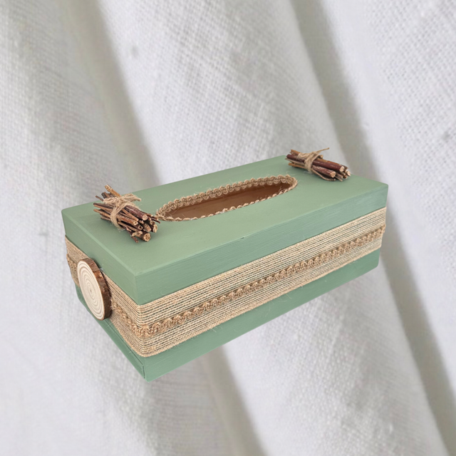 Boîte à mouchoirs vert sauge