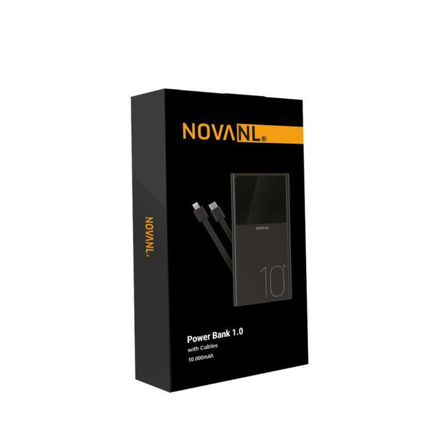 NOVANL PowerUp 10.000 mAh Dual Cable Power Bank