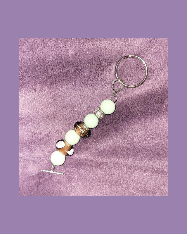 Green Beaded Keyring