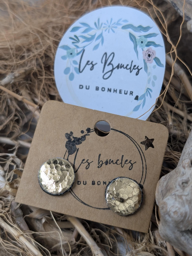 Boucles d'oreilles puces doré pu039
