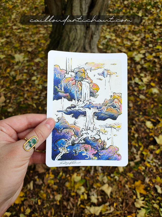 Rêve cascades - PRINT DORÉ A6