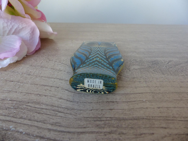 Vintage Abraham Palatnik Sculpture Figurine Hibou Oiseau Bleu et Noir Lucite Op Art