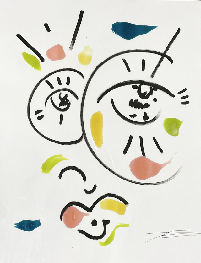 Oeuvre sur papier - Regard Sur - 50x65cm