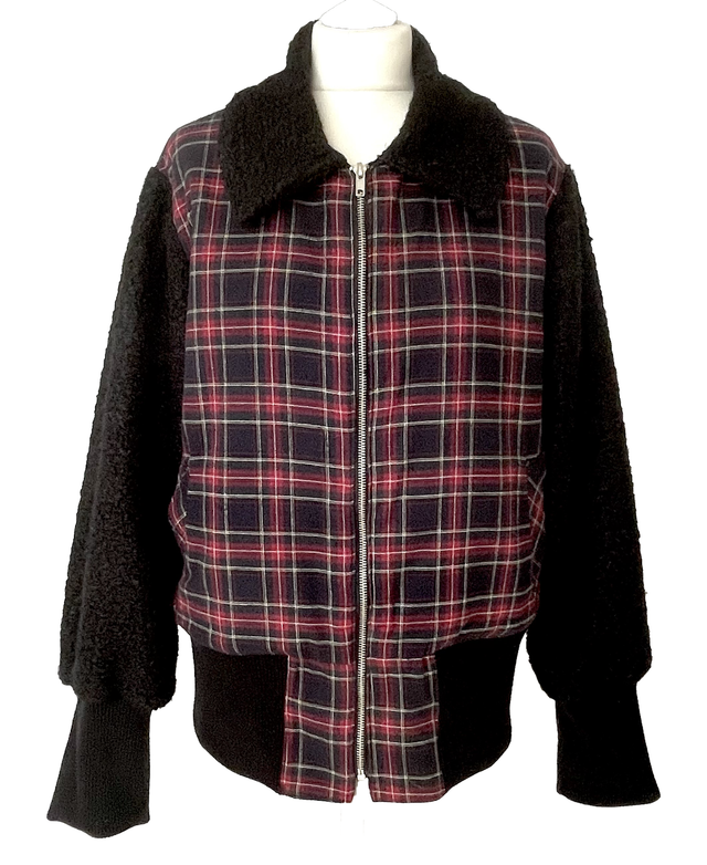 Bomber femme écossais bleu marine - taille 40