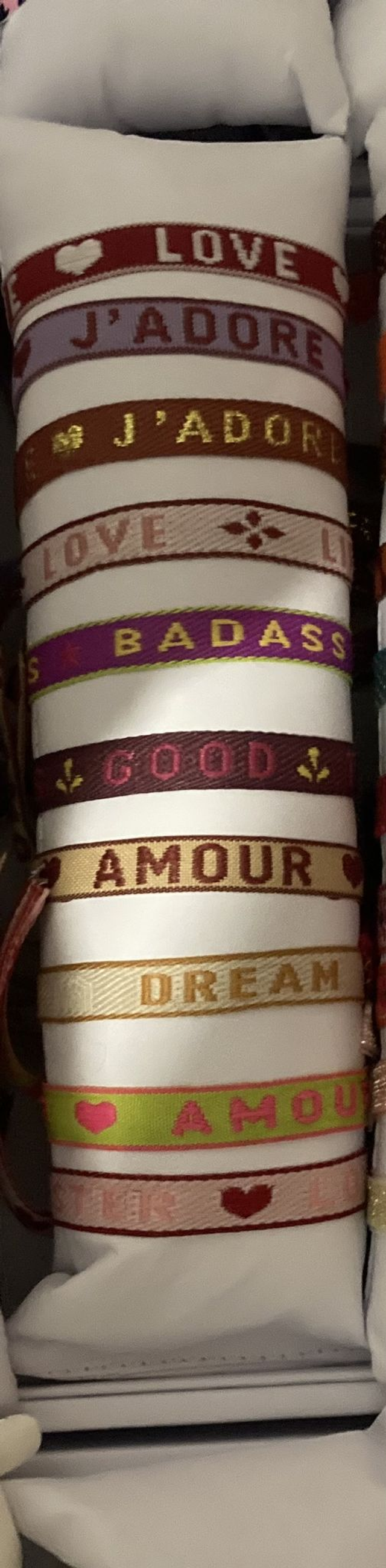Bracelets rubans texte