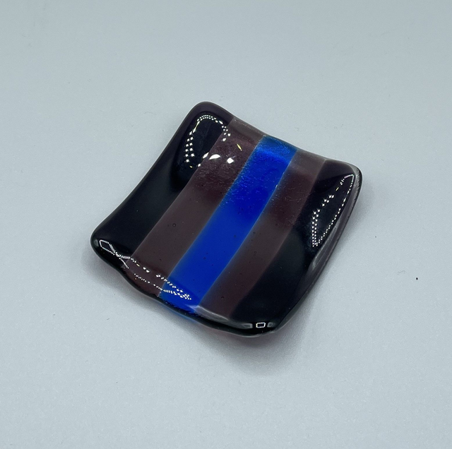 Blue, Purple Stripped Ring Dish 8cm x 8cm (1)