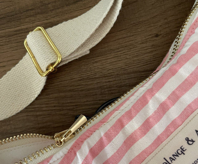 Sac baguette rayé rose