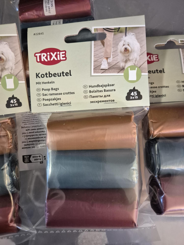 Trixie kakkapussit kahvalla 3x15kpl