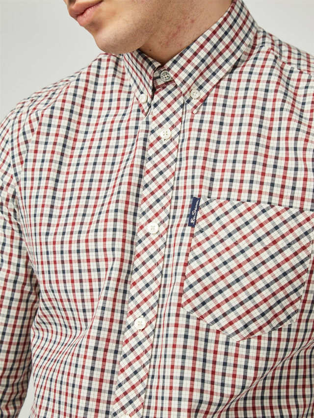 Ben Sherman 1012786 Signature House Check Long Sleeve Shirt - Red 
