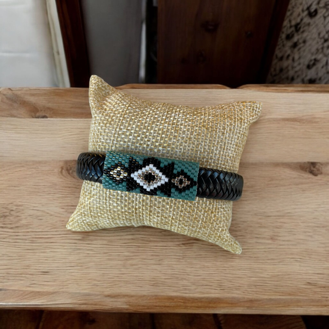 Bracelet homme tons bleu et noir
