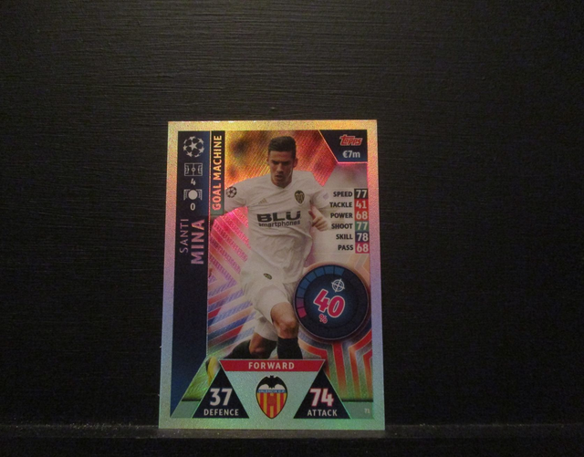 Santi Mina - UEFA Champions League Match Attax 2018/19 Original Trading Card #71