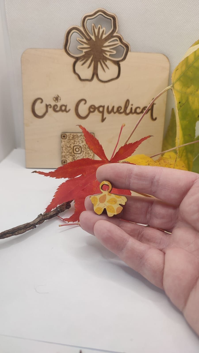 Boucles d' oreilles Gingko double-face interchangeables