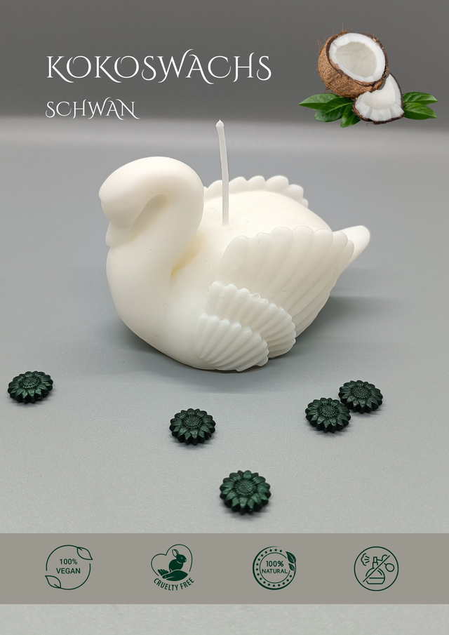 Kokoswachs Kerze Schwan