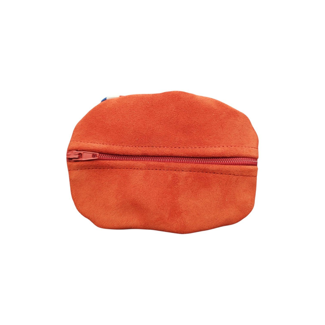 Porte monnaie  en cuir de vachette orange