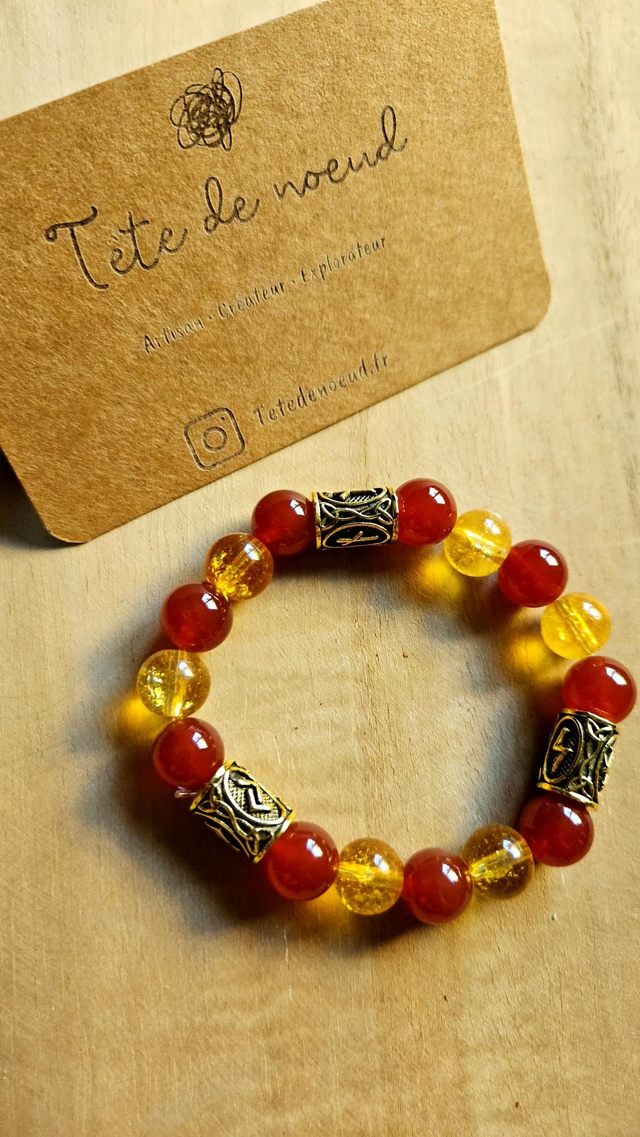 Bracelet pierre naturelle citrine aventurine 