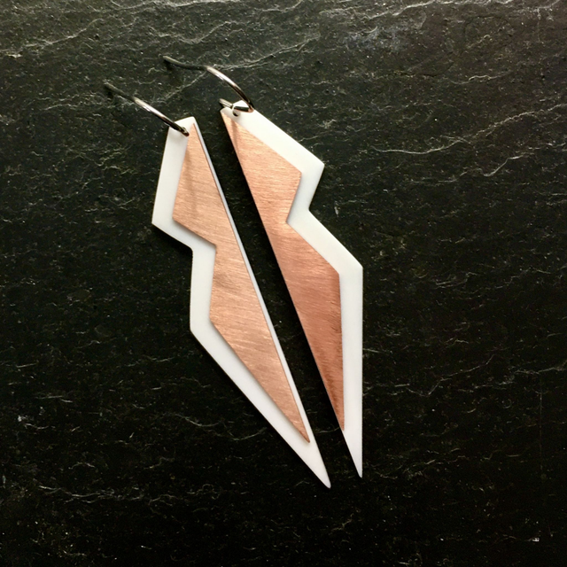 White shard earrings
