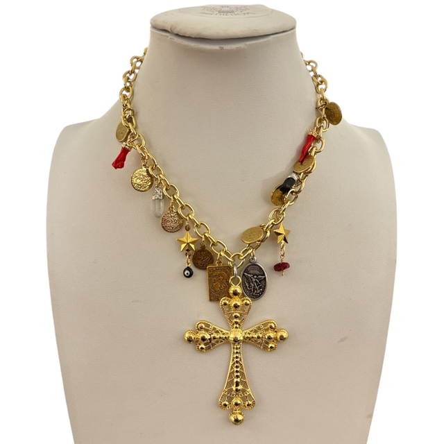 Collana Croce multicharms 25NM-39