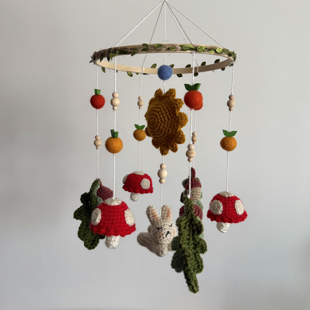 Sunny meadow crochet baby mobile