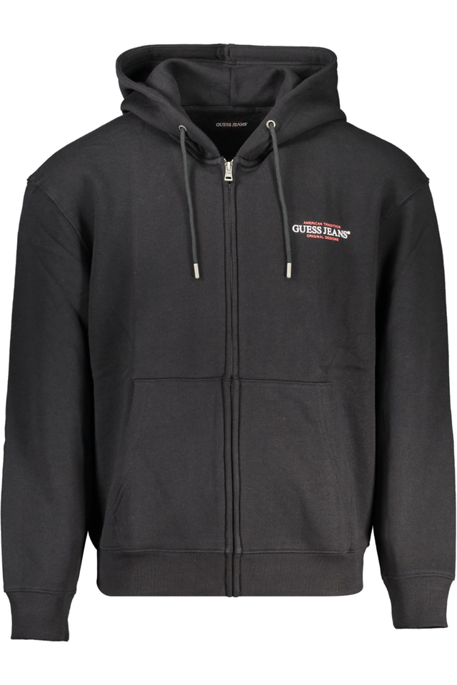 GUESS JEANS FELPA CON ZIP UOMO NERO